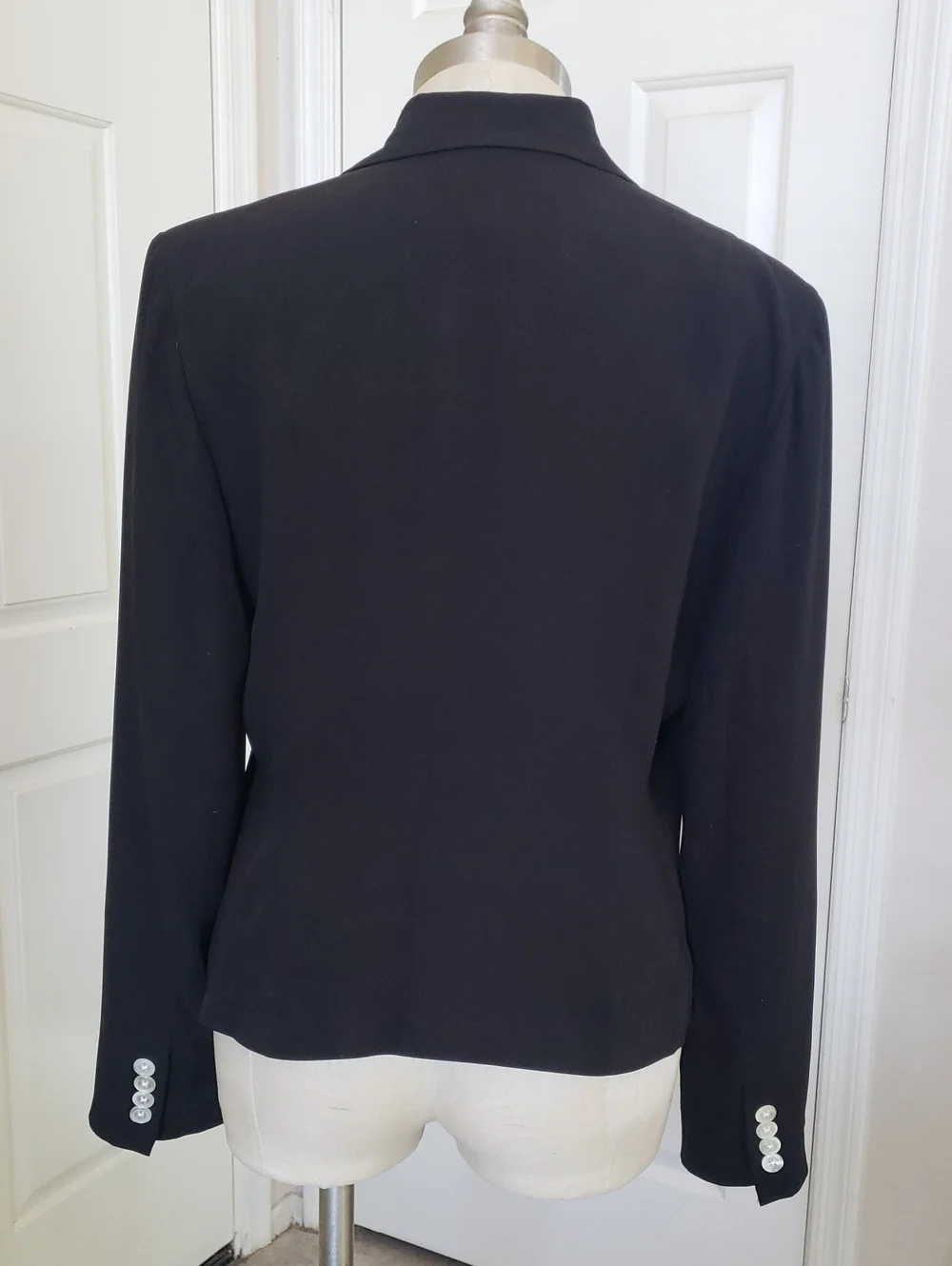 Vintage Ralph Lauren Black Silk Blazer – Size 12